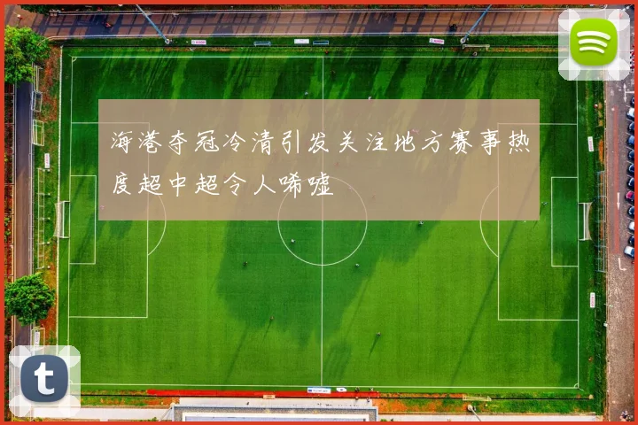 海港夺冠冷清引发关注地方赛事热度超中超令人唏嘘