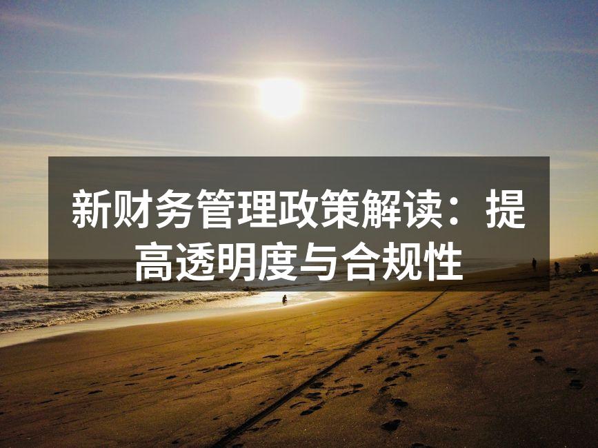新财务管理政策解读：提高透明度与合规性
